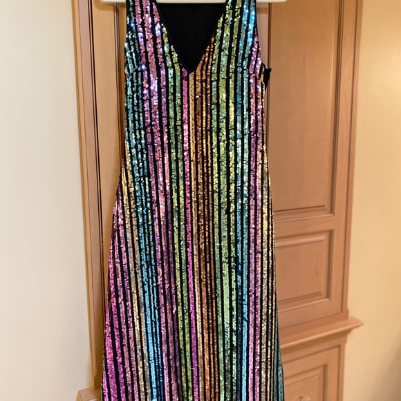 New Halogen sequin rainbow long dress size - Picture 5 of 13